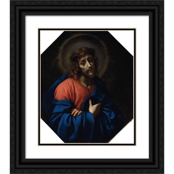 Carlo Dolci 12x14 Black Ornate Wood Framed Double Matted Museum Art Print Titled: Behold the Man