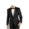 thumbnail image 1 of Carlo Lusso Men's Single Breasted 2 Button Front Notch Lapel Tuxedo Suit Set (50L, Black), 1 of 4