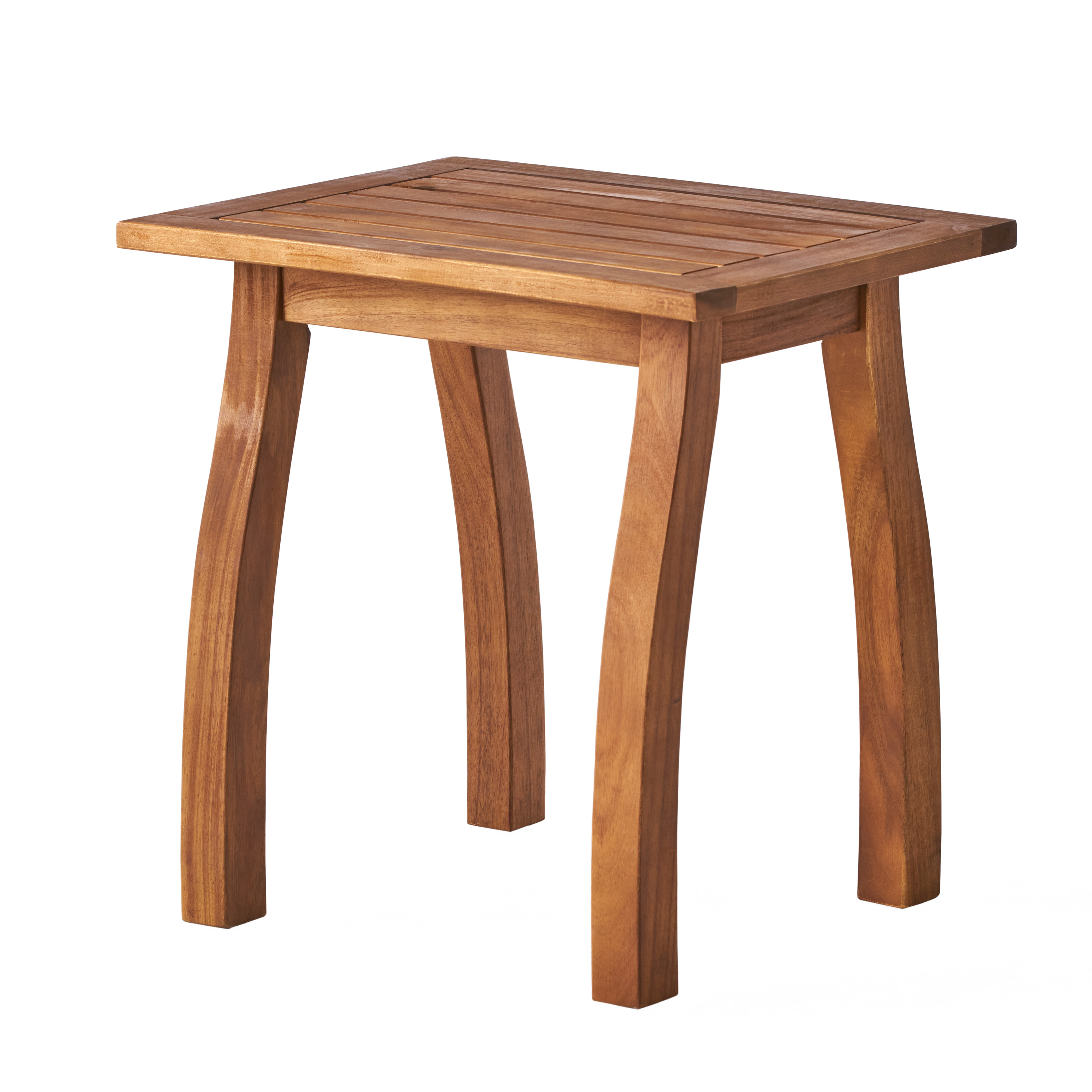 Carlo Outdoor Rectangular Acacia Wood Accent Table, Brown & Teak Finish - image 1 of 10
