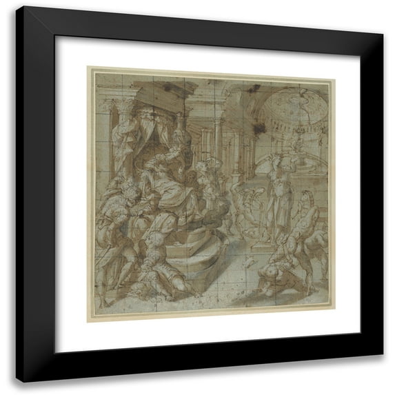 Carlo Portelli 20x20 Black Modern Framed Museum Art Print Titled - The Martyrdom of St. Catherine of Alexandria (1560-70)