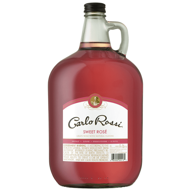 Carlo Rossi Blush Wine, California, 4 Liter Glass Bottle