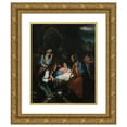 thumbnail image 1 of Carlo Saraceni 15x18 Gold Ornate Wood Frame and Double Matted Museum Art Print Titled - The Adoration of the Shepherds, 1 of 4