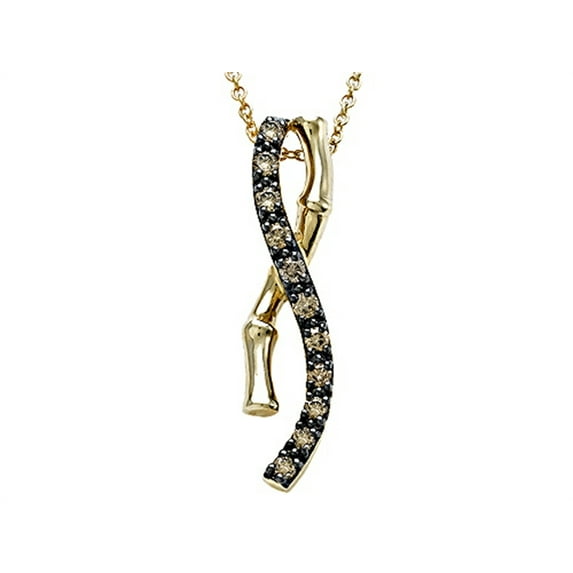 Carlo Viani� Smokey Quartz Bamboo Pendant Necklace