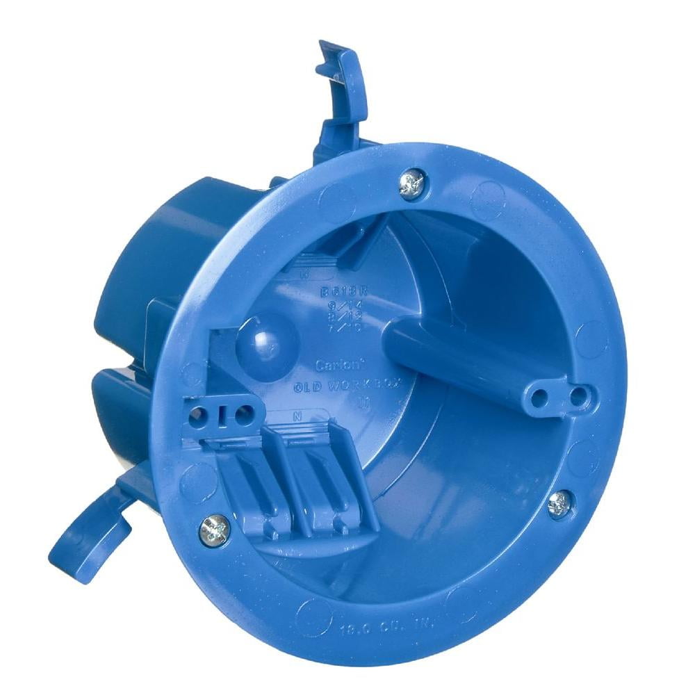 Carlon 1-Gang 18 cu in Round Electrical Ceiling Box Polycarbonate 5 x 5 x 3 Inch