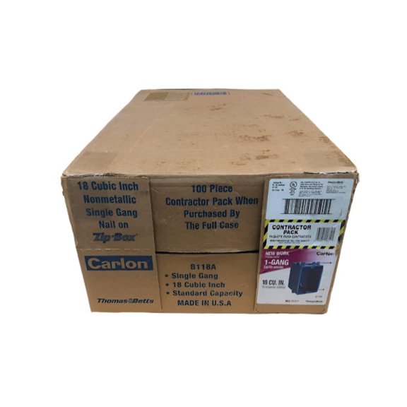 Carlon 18 cu. in. PVC 1-Gang New Work Electrical Switch and Outlet Box (Case of 100)