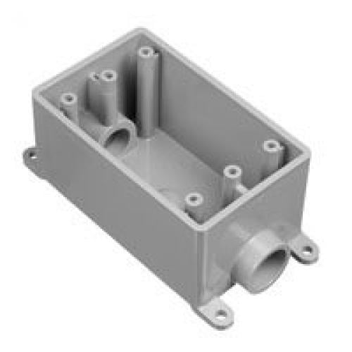 THOMAS & BETTS Electrical PVC "FSC" Exposed Box- 1" Hubs, Single Gang E981FFN-CTN
