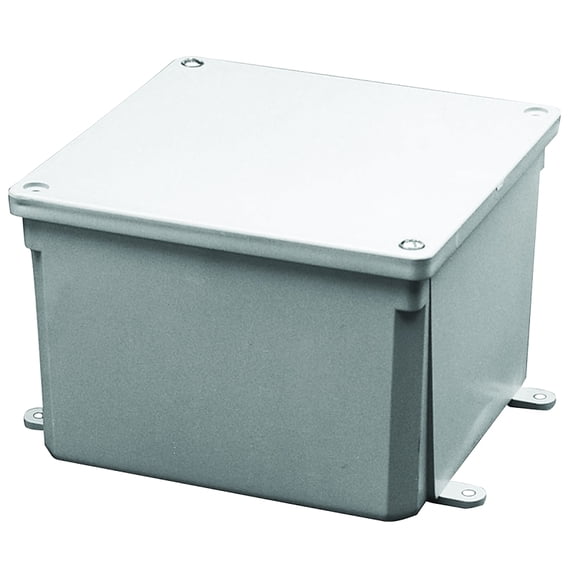 4 in. x 4 in. x 2 in. PVC Junction Box - Gray