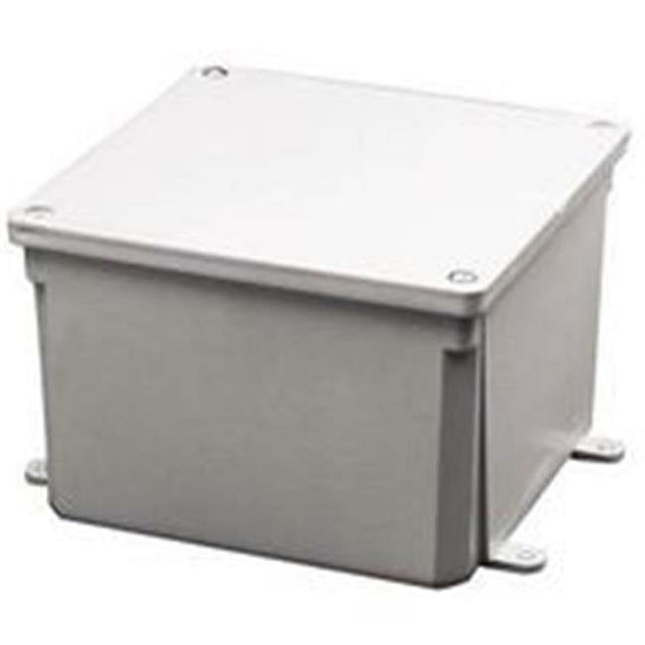 Gray PVC Molded Screw Cover Junction Box 4 x 4 x 2 Inch