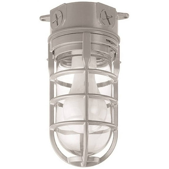 THOMAS & BETTS/CARLON MCL150C FIXTURE CEIL 1LT WATERPRF CAGE Finish=Aluminum