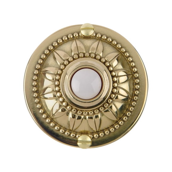 Carlon Wired Lighted Push Button Door Chime & Bell, Brass