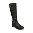 thumbnail image 1 of Carlos By Carlos Santana Women's Platform Zipper Padded Buckle Accent Ruched Sabina Round Toe Block Heel Boots Black Size 7 M, 1 of 3