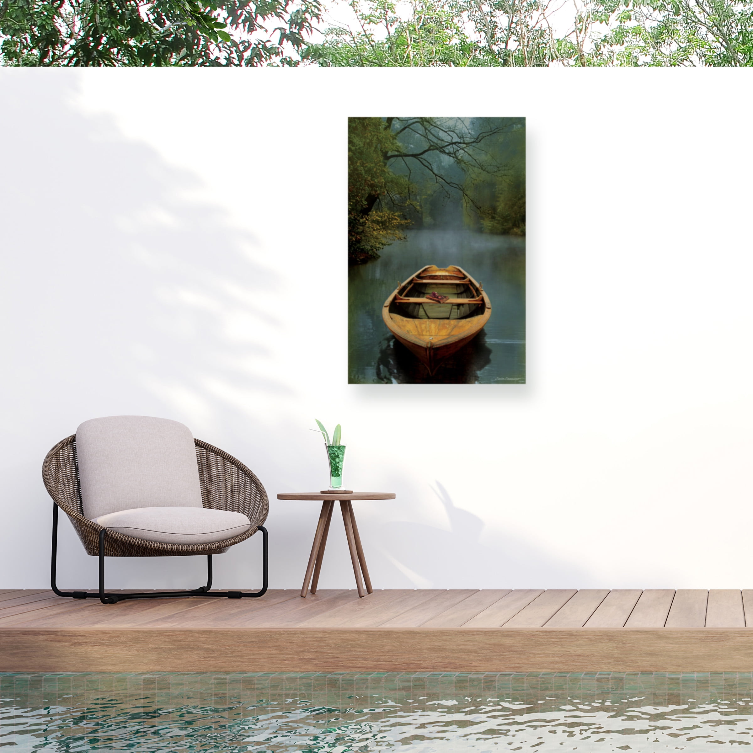 Carlos Casamayor 'The Old Lake' 30x47 Outdoor Canvas Wall Art