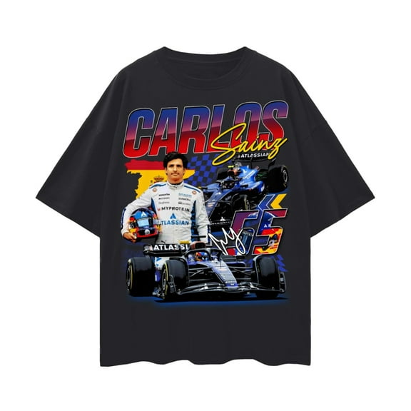 Carlos Sainz 55 90s Bootleg Design F1 Driver T-Shirt, Celebrate Your Love for Racing With This Unique, Vintage Inspired Tee,Black color,size 2XL