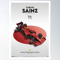 Carlos Sainz F1 2021 Ferrari Car Design Poster Wall Art, Modern Wall Decor, 8x12 UNFRAMED