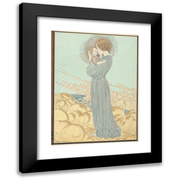 Carlos Schwabe 19x24 Black Modern Framed Museum Art Print Titled - Designs for the Front and Back Cover of ‘The Gospel of Our Lord Jesus-Christ According to Saint Pierre’ (1895)