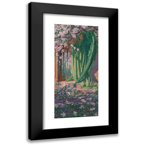 Carlos Schwabe 8x14 Black Modern Framed Museum Art Print Titled - The Porte D'Or (1907)