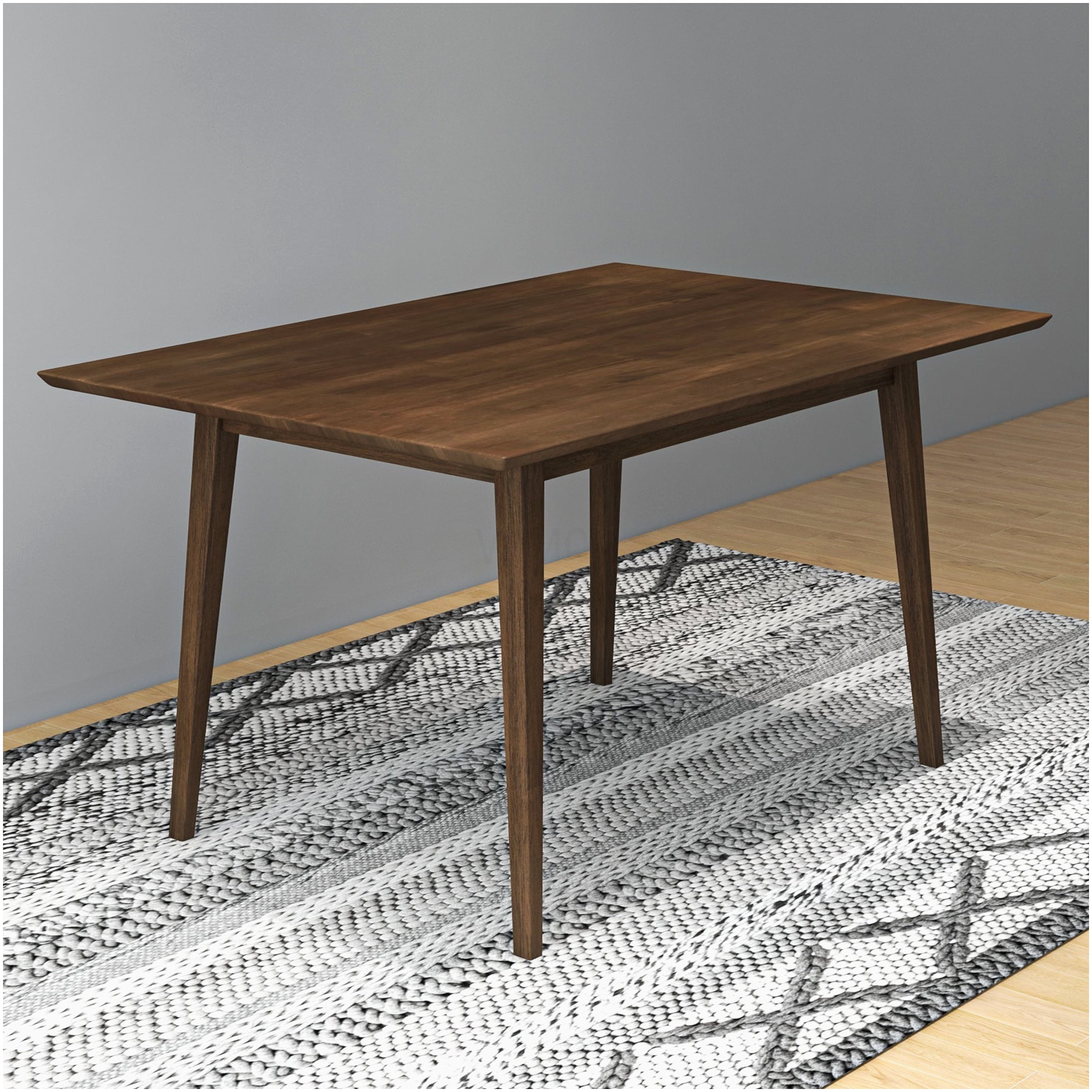 Carlos Solid Wood Dining Table for 6, Mid-Century Modern Kitchen Table ...