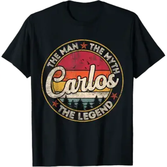 Carlos The Myth Legend Personalized Name T-Shirt