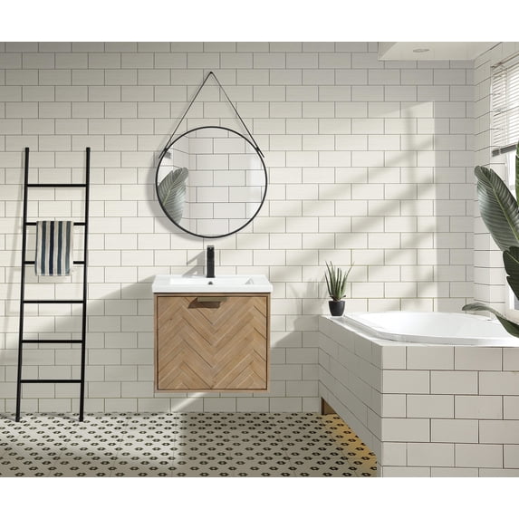 Carlsbad 24" Floating Bathroom Vanity Weathered Fir
