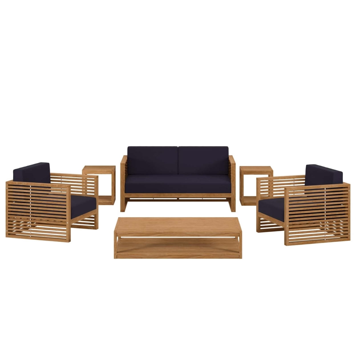 Carlsbad 6-Piece Teak Wood Outdoor Patio Set by Modway