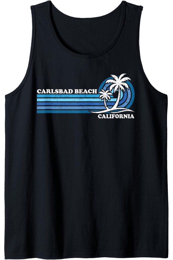Carlsbad Beach California Summer Vintage Family Vacation Tank Top Size S-3XL