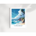 Carlsbad California Coastal Sunset Wall Art Print, Illustrated Travel ...