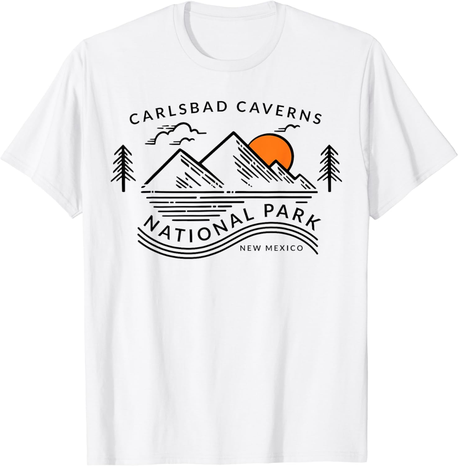 T-shirt Vintage Gildan Carlsbad Caverns National Park - Taille L - Blanc