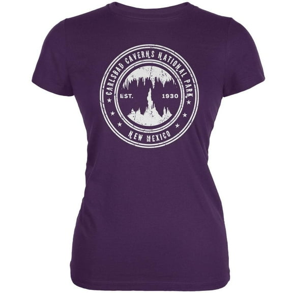 Carlsbad Caverns National Park Purple Juniors Soft T-Shirt - Small