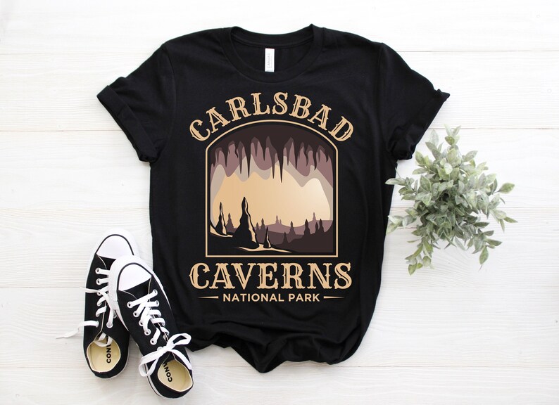 T-shirt Vintage Carlsbad Caverns - Parc National USA - Homme Taille L - Gildan Blanc