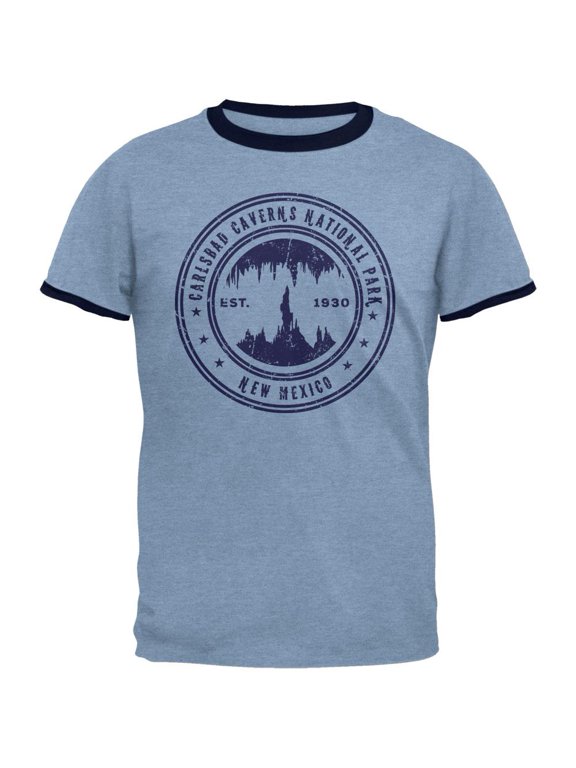 Carlsbad Caverns National Park Vintage Heather Blue Men's Ringer T-Shirt - Small