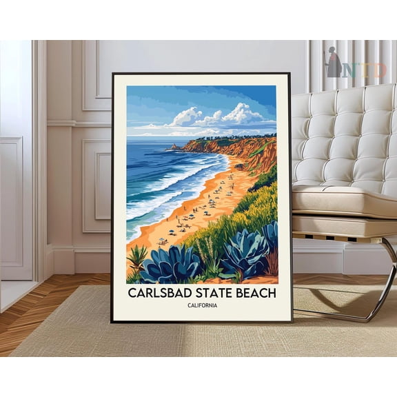 Carlsbad State Beach California Poster Unframed Paper Print