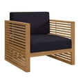 thumbnail image 1 of Carlsbad Teak Wood Outdoor Patio Armchair Natural Navy, 1 of 7