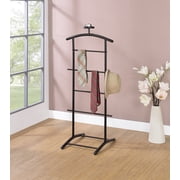 Carlsen Clothes Organizer Rack, Suit Valet Stand, Black Metal