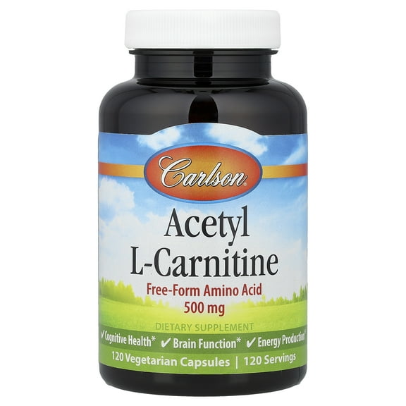 Carlson Acetyl-L-Carnitine, 500 mg, 120 Vegetarian Capsules