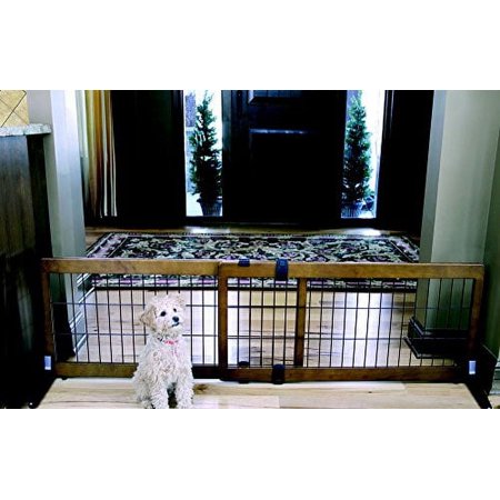 Carlson Adjustable Extra Wide Freestanding Pet Gate, Premium Wood