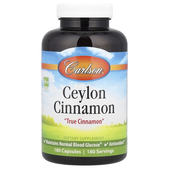 Carlson Ceylon Cinnamon, 180 Capsules (500 mg per Capsule)
