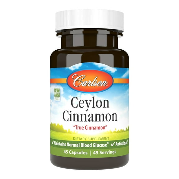 Carlson Ceylon Cinnamon, 45 Capsules (500 mg per Capsule)
