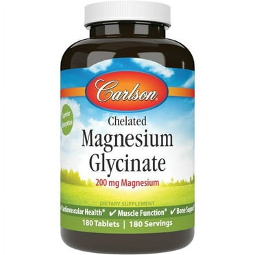 Carlson Chelated Magnesium Glycinate 200 mg 180 Tabs