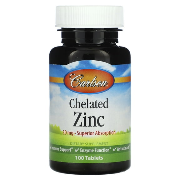 Carlson Chelated Zinc, 30 mg, 100 Tablets