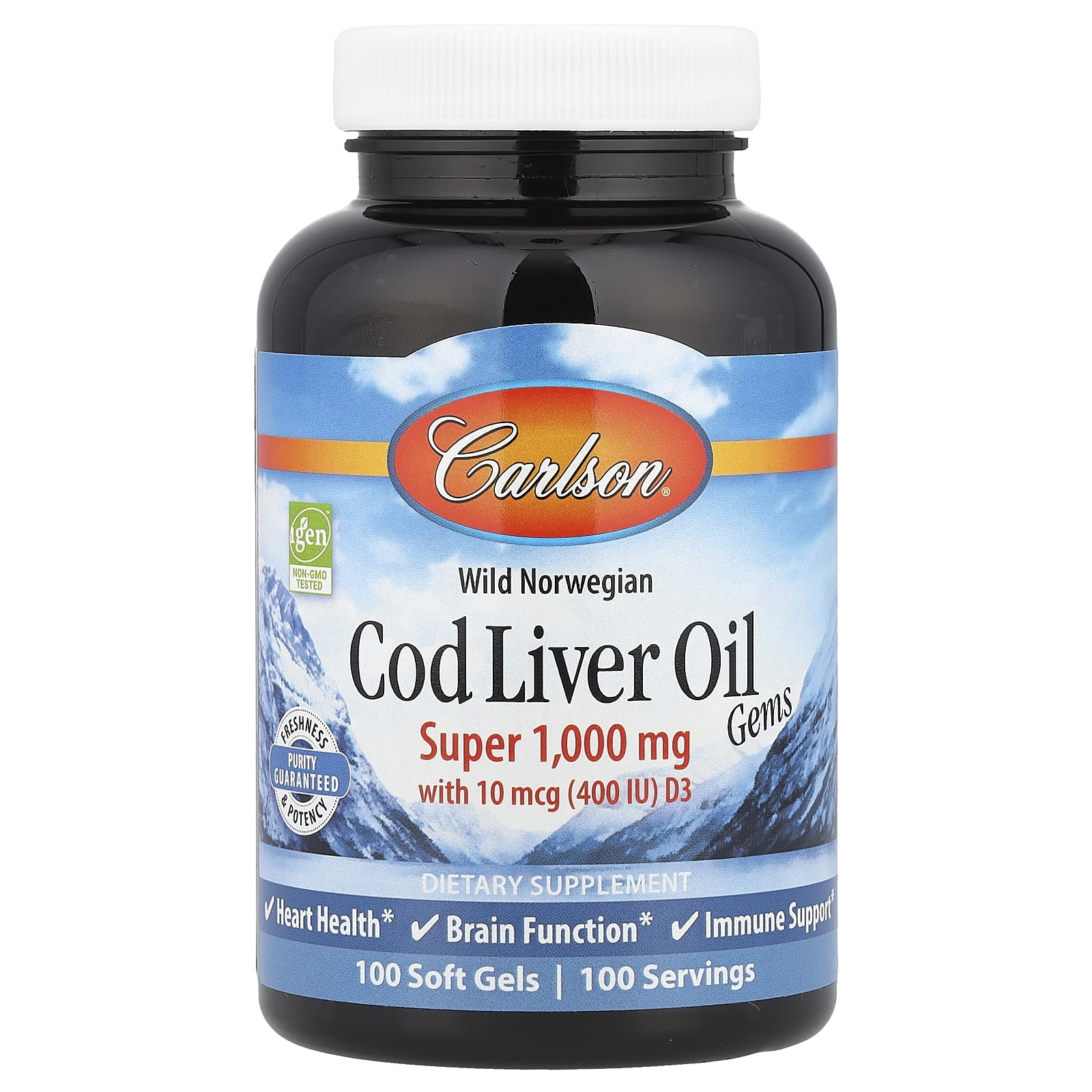 Carlson Cod Liver Oil Gems, 100ct