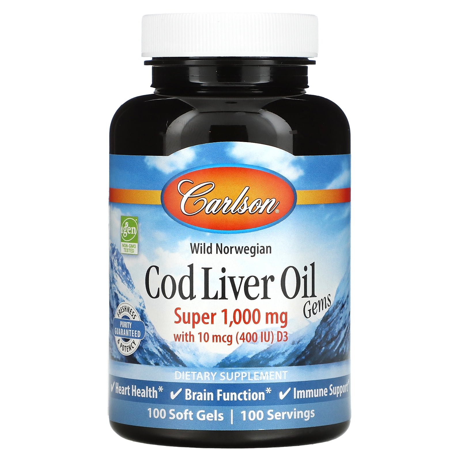 Carlson Cod Liver Oil Gems, 100ct