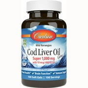 Carlson Cod Liver Oil Gems, 100ct