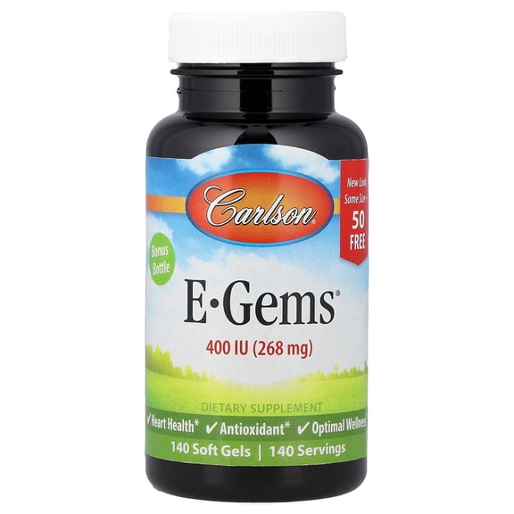 Carlson E-Gems, 268 mg (400 IU), 140 Soft Gels