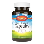 Carlson Empty Gelatin Capsules #1, 200 Capsules