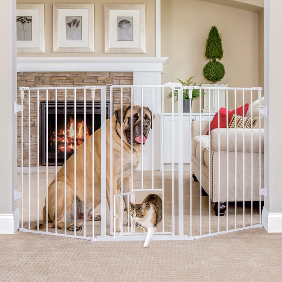 Carlson Extra-Tall Flexi Pet Gate, 38" H x 50" - 76" W, White