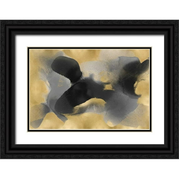 Carlson, Hannah 14x11 Black Ornate Wood Framed with Double Matting Museum Art Print Titled - Free Form on Gold