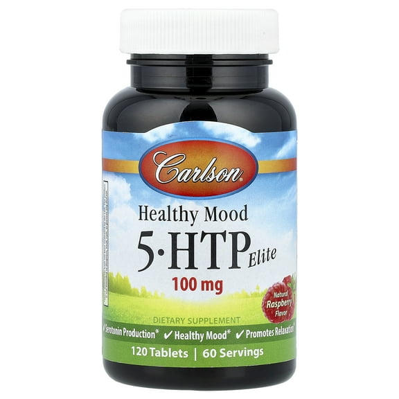 Carlson Healthy Mood, 5-HTP Elite, Natural Raspberry, 120 Tablets