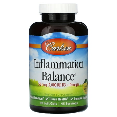 Carlson Inflammation Balance®, Natural Lemon, 90 Soft Gels