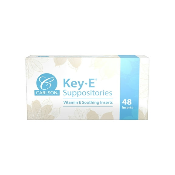 Carlson - Key-E Suppositories, 30 IU (20 mg) Vitamin E Suppository, Moisturizes and Nourishes, 48 Count