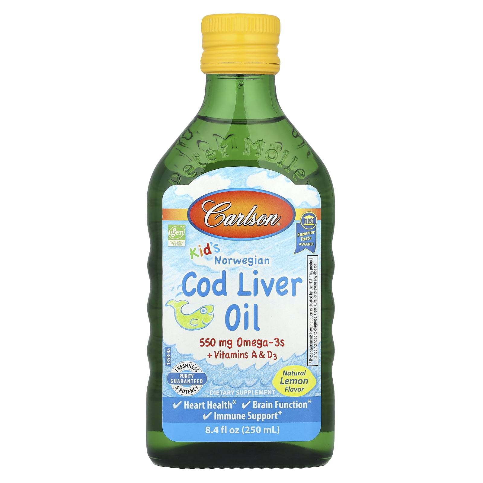 Carlson Labs - Kid's Norwegian Cod Liver Oil Lemon Flavor - 8.4 fl. oz.